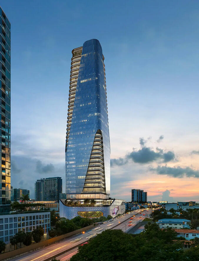 Seven Park Residences Hallandale – Luxury Residential Building Exterior view of Seven Park Residences in Hallandale-Hollywood, a modern luxury residential building with elegant architectural design.